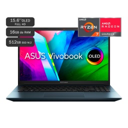 Notebook Asus Vivobook Pro 15 OLED M3500 15.6'' OLED Full HD AMD Ryzen 7 5800H 16GB 512GB SSD M.2 Graficos Radeon