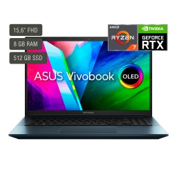 Notebook Asus Vivobook PRO 15 OLED M3500QC 15.6'' Full HD OLED AMD Ryzen 7 5800H 8GB 512GB M.2 GeForce RTX3050 4GB GDDR6