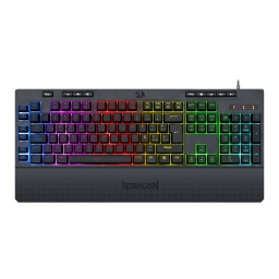 Teclado Gamer Semi-Mecnico Redragon Shiva K512-RGB Reposamuecas y Teclas Macro Espaol - Negro