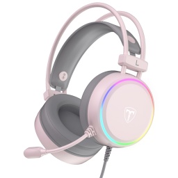 Auriculares Gaming 7.1 T-Dagger Sona Pink T-RGH304P RGB Rosado con Micrfono y Control de volumen