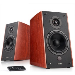 Parlantes 2.0 Edifier R2000DB con Control Remoto y Bluetooth 5.1 Caja de Madera MDF (Color Madera) 120W RMS Coaxial/Opti