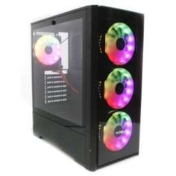 Gabinete Gamer StarkGear Jaguar SGP1B Negro con 4 Fanes ARGB Panel lateral de Vidrio Templado