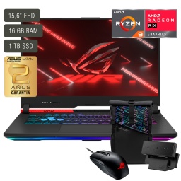 Notebook Gamer Asus ROG Strix G15 G513QY-HF017T IPS 15.6'' 300Hz Ryzen 9 5900HX 16GB 1TB Radeon RX6800M 12GB GDDR6