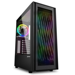Gabinete ATX Gaming Sharkoon Wave RGB Negro Frente Ondas RGB 4 Fanes preinstalados