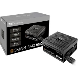 Fuente Thermaltake Smart BM2 650W Reales 80 Plus Bronce Semi Modular PS-SPD-0650MNFABU-1
