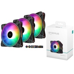 Kit Gaming DeepCool CF120 PLUS-3 en 1 de 3 Fanes RGB Para PC con HUB Controlador
