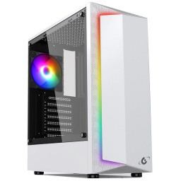 Gabinete Gamer Gravity GR08 White Lateral Vidrio Templado + Fan Cooler RGB - Blanco