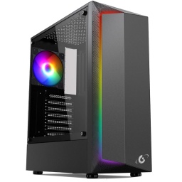 Gabinete Gamer Gravity GR08 Black Lateral Vidrio Templado + Fan Cooler RGB - Negro