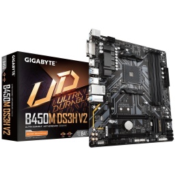 Motherboard Gigabyte B450M D3SH V2 Socket AM4 AMD Gaming LAN 4x DIMM DDR4 M.2 Ryzen Series