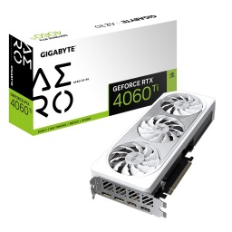 Tarjeta de Video Gigabyte GeForce RTX4060 Ti Aero OC 8GB GDDR6 DLSS3 GV-N406TAERO OC-8GD Blanca