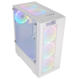 Gabinete Gamer Shot Gaming SUP-8015 Cristal Templado Frente de Rejilla con RGB Blanco