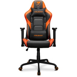 Silla Gamer Profesional Cougar Armor Elite Cuero PVC Marco de Acero Calidad Premium - Orange Edition