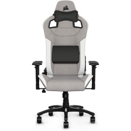 Silla Gamer Profesional Corsair T3 Rush Confortable y duradera - Gris y Blanca