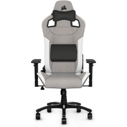 Silla Gamer Profesional Corsair T3 Rush Confortable y duradera - Gris y Blanca