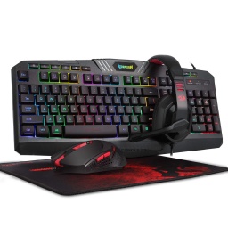 Combo Redragon S101-BA-2 SP 4 en 1 Teclado K503 RGB + Mouse M601 + Mouse Pad Archelon M + Auriculares Garuda H101