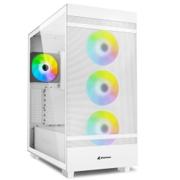Gabinete Gamer Sharkoon Rebel C50 RGB Blanco 4 Fanes ARGB Pre instalados Panel Vidrio Frente rejilla