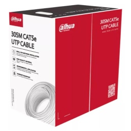 Bobina Cable de Red UTP Dahua PFM920I-5EUN de 305 Metros Interior CAT5E 100% Cobre Anti Flama - Gris