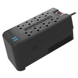 Zapatilla Alargue con Regulador Automatico de Voltaje Forza FVR-1222USB 220V 1200VA600W 8 Tomas (USA) + USB