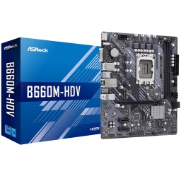 Motherboard ASRock B660M-HDV DDR4 LGA1700 Para INTEL Generacion 12, 13 y 14 M.2 PCIe 4.0 HDMI DisplayPort