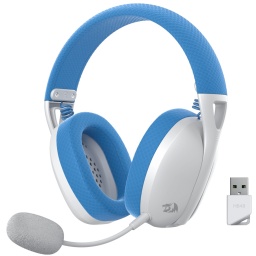 Auriculares Inalambricos Redragon Ire Pro H848 7.1 Surround Bluetooth PC Play Station Switch Android - Blanco/Azul