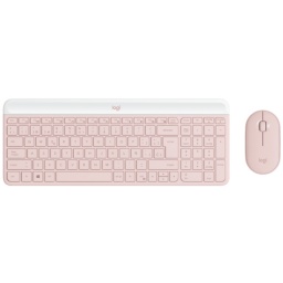 Combo Kit Teclado y Mouse inalambrico Logitech MK470 Silencioso y Batera de larga duracin - Rosado