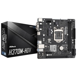 Motherboard ASRock H370M-HDV DDR4 Intel 8va y 9na Generacin Socket 1151 USB 3.2 HDMI/VGA/DVI Gigabit LAN