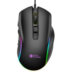 Mouse Gamer USB Shot Gaming Pro Series SHOT-M850 RGB 7200Dpi Control de Pesas - Negro