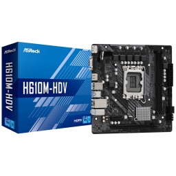 Motherboard ASRock H610M-HDV DDR4 Socket LGA 1700 Intel Generaciones 12, 13 y 14 M.2 PCIe 4.0 Gigabit LAN