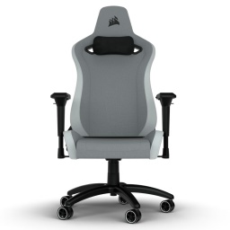 Silla Gamer Profesional Corsair TC200 Soft Fabric Tela Confortable y Duradera 4D Acero Reforzado 121Kg - Gris y Blanca