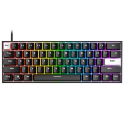 Teclado Gamer 60% Fantech MK857 Frost Mecnico Blue Switch RGB Cable desmontable Tipo C - Negro