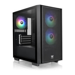 Gabinete Gamer Thermaltake Versa H16 TG ARGB M-ATX + 3 fanes 120mm Negro