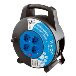 Alargue Carrete de Corriente Conatel Vivion 719034 con 4x Schuko y Ficha Schuko de 20 Metros