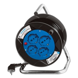 Alargue Carrete de Corriente Conatel Vivion 719033 con 4x Schuko y Ficha Schuko de 15 Metros