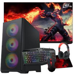 PC Gamer AMD Ryzen 5 5600G 6 Núcleos 32GB 1TB NVMe Gráficos AMD Vega 7 1900MHz + Monitor Gaming 24'' Full HD 165Hz