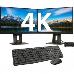 Ultra Mini PC ECS EliteGroup Liva Q3D Intel Quad Core N6000 4GB 128GB Windows 11 + 2 Monitores LED 22'' Full HD