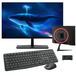 Ultra Mini PC ECS EliteGroup Liva Q3D Intel Quad Core N6000 4GB 256GB Windows 11 + Monitor 27'' FHD (Tipo All in One)