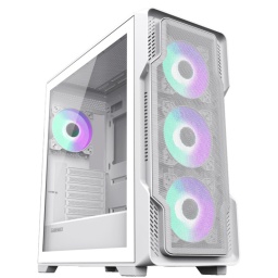 Gabinete Gamer Gamemax Siege WH Blanco 4 Fanes ARGB Mallado y Panel Vidrio