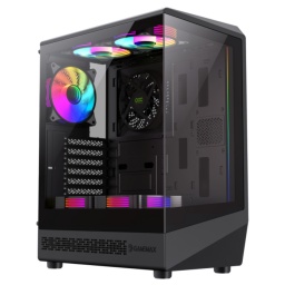 Gabinete Gamer Gamemax Vista COC AB (Negro) con 5 Fanes ARGB Doble Vidrio y Sistema COC