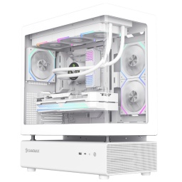 Gabinete Gamer Gamemax N80 WH (Blanco) Cristal Envolvente Panoramico 6 Fanes ARGB Diseo Modular