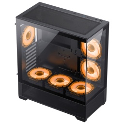 Gabinete Gamer Gamemax Vista AB (Negro) 6 Fanes ARGB Doble Panel de Vidrio HUB ARGB V4.0 PWM