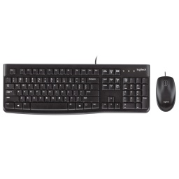 Combo Teclado y Mouse Logitech MK120 Cableado USB Cmodo y Resistente - Negro