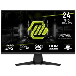 Monitor Gamer LED IPS MSI MAG 244F 24'' Full HD 1080p 200Hz 0.5ms HDR Adaptive Sync HDMI / DisplayPort