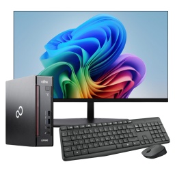 Mini PC Fujitsu Esprimo Q556/2 Intel Core i5-7500T 16GB DDR4 256GB SSD Win11 + Monitor LED 22'' FHD + Combo Inalambrico