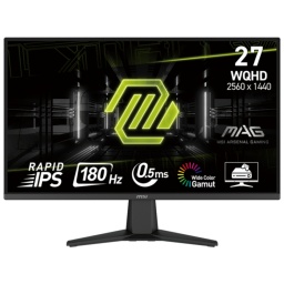 Monitor Gamer LED Rapid IPS MSI MAG 275QF 27'' 2K WQHD 1440p 180Hz 0.5ms HDR Adaptive Sync HDMI  DisplayPort
