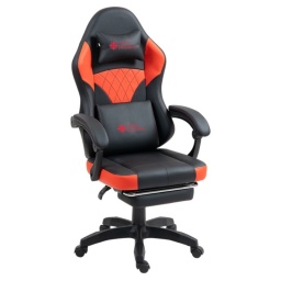 Silla Gamer Shot Gaming D1145-RB Cuero sinttico Reforzada Pistn de Alta Resistencia - Negra y Roja