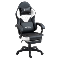 Silla Gamer Shot Gaming D1145-WB Cuero sinttico Reforzada Pistn de Alta Resistencia - Negra y Blanca