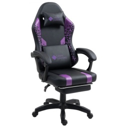 Silla Gamer Shot Gaming D1141-PB Cuero PU Resistente Reforzada Pistn de Alta Resistencia Clase 2 - Negra con Violeta