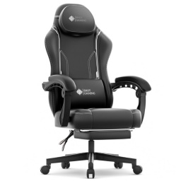 Silla Gamer Shot Gaming LS6650-1-B Cuero PU Resistente Reforzada Pistn de Alta Resistencia Clase 3 - Negra con Blanco