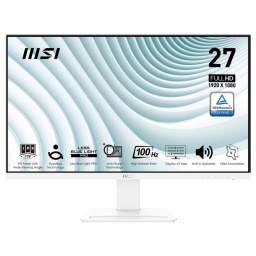 Monitor LED IPS MSI Pro MP273AW 27 Full HD 100Hz 1ms VESA Parlantes EyesErgo Less Blue Light PRO - Blanco