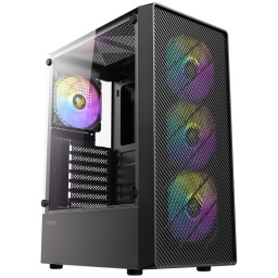 Gabinete Gamer Antec AX26 RGB Elite Black 4 Fanes RGB Vidrio Templado